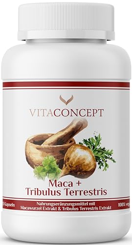 VITACONCEPT I Maca + Tribulus Terrestris (6685 mg + 5680 mg Tagesdosis) I 120 Kapseln I laborgeprft I vegan